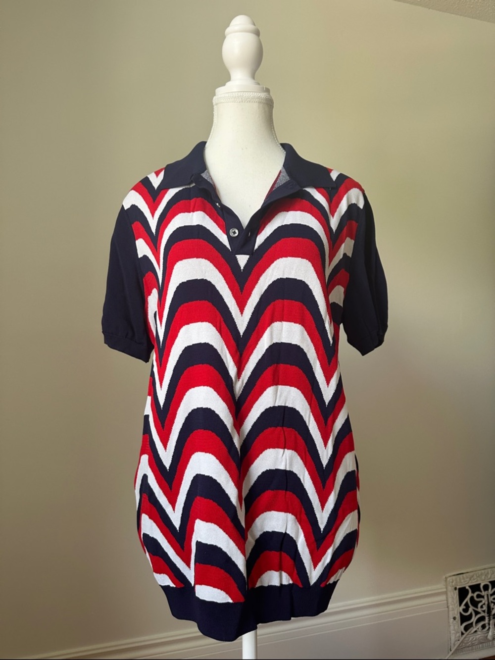 PAISLEY & GRAY Men's Eagle Wave Preppy Retro Slim Fit Polo Golf Shirt Large - Picture 1 of 6